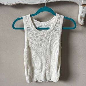 White Knit Sleeveless Top